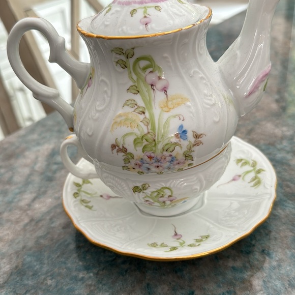 Lissi Kaplan Hand painted tea for one ! So beautiful! - Picture 5 of 12